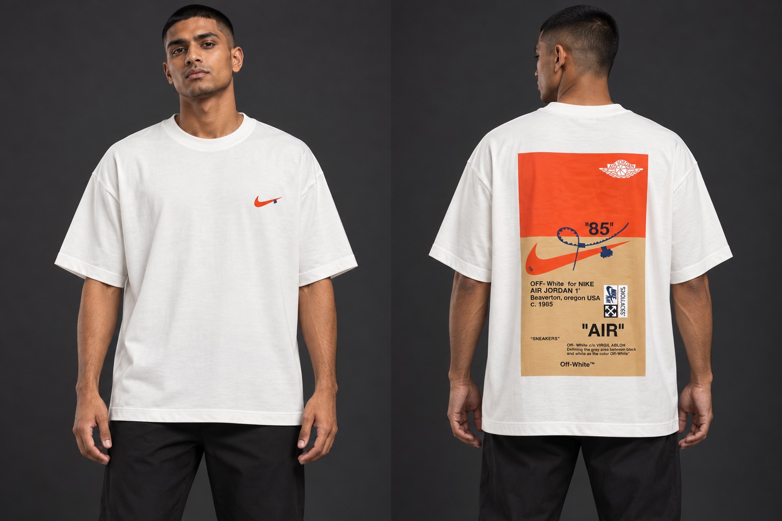 Modelo virtual con el frente de la camiseta Archivo 85