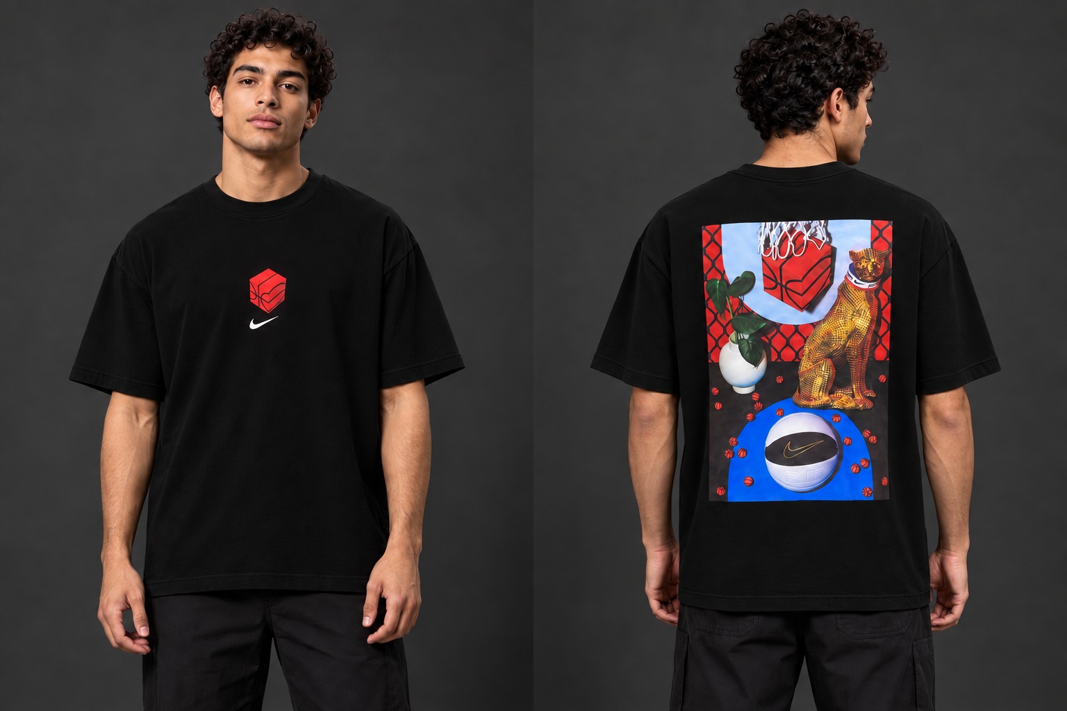 Modelo virtual con el frente de la camiseta Dimensión Urbana