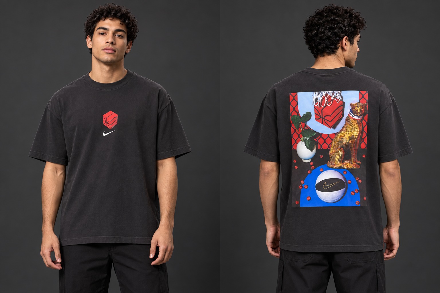 Modelo virtual con el frente de la camiseta Dimensión Urbana