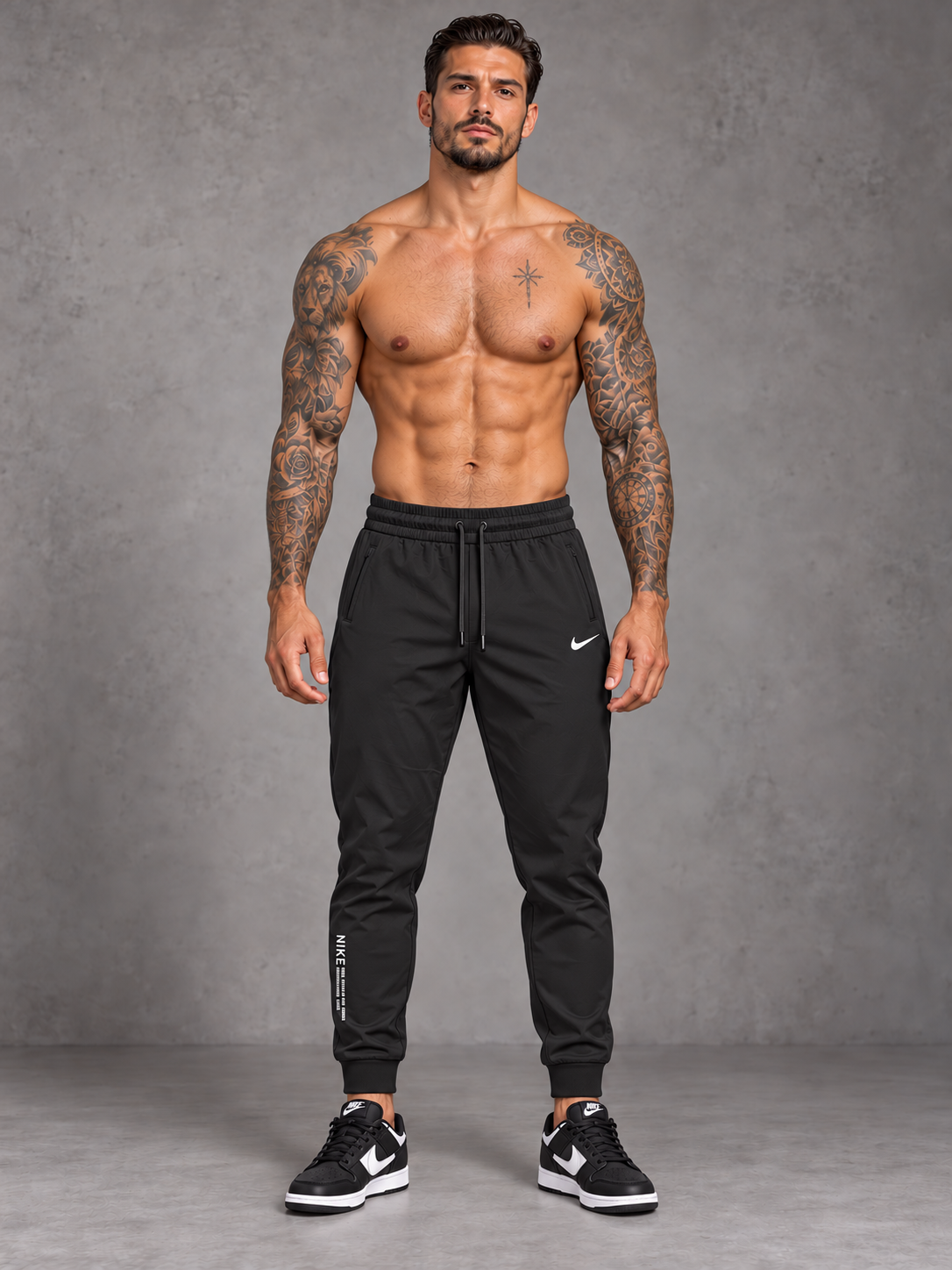 Modelo virtual con Nike Esencial Negra y tenis a juego